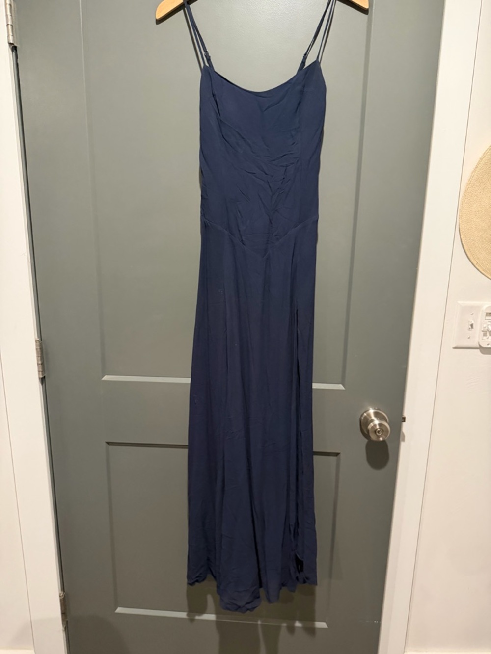 Reformation Navy Blue Spaghetti Strap Maxi Dress